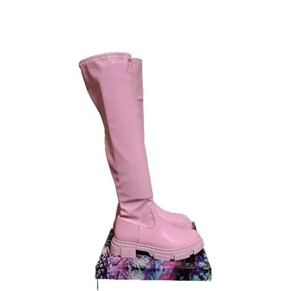 Women's Knee High Over The Knee Boots – Thigh High Boots With 2-Inch Chunky Heel, PU Upper, Skin-Friendly Lining, Multiple Colors - View #6